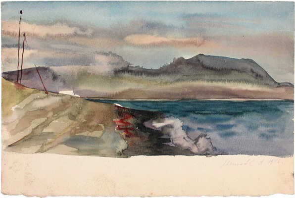 Мешков Евгений Алексеевич. Пейзаж с рекой